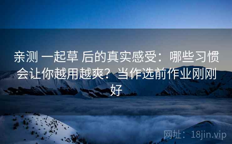 亲测 一起草 后的真实感受：哪些习惯会让你越用越爽？当作选前作业刚刚好