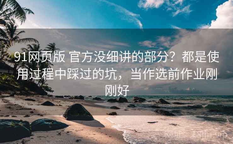 91网页版 官方没细讲的部分？都是使用过程中踩过的坑，当作选前作业刚刚好